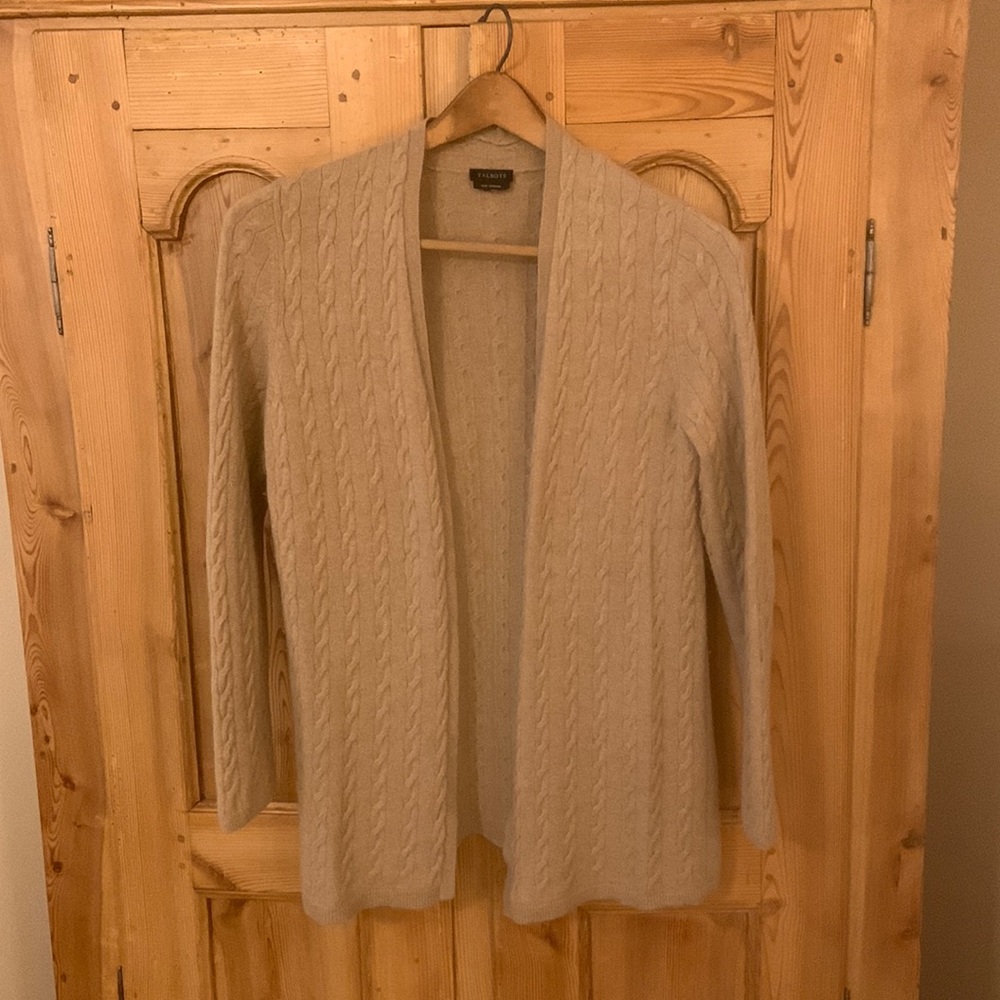 Talbots Tan Cashmere Cardigan